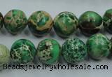 CAT222 15.5 inches 16mm round dyed natural aqua terra jasper beads