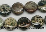 CAT5009 15.5 inches 16mm flat round natural aqua terra jasper beads