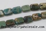 CAT5014 15.5 inches 8*10mm rectangle natural aqua terra jasper beads