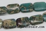 CAT5015 15.5 inches 12*16mm rectangle natural aqua terra jasper beads