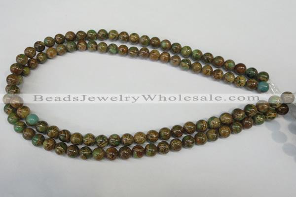 CAT5050 15.5 inches 8mm round natural aqua terra jasper beads