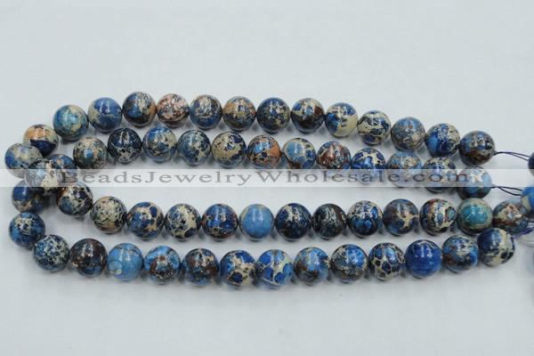 CAT51 15.5 inches 14mm round dyed natural aqua terra jasper beads