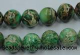 CAT59 15.5 inches 12mm round dyed natural aqua terra jasper beads