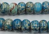 CAT63 15.5 inches 10*14mm rondelle dyed natural aqua terra jasper beads