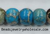 CAT64 15.5 inches 15*18mm rondelle dyed natural aqua terra jasper beads