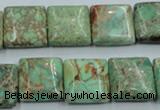 CAT68 15.5 inches 16*16mm square dyed natural aqua terra jasper beads