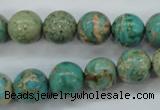 CAT76 15.5 inches 12mm round dyed natural aqua terra jasper beads