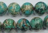 CAT77 15.5 inches 14mm round dyed natural aqua terra jasper beads