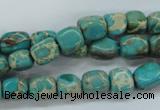 CAT78 15.5 inches 7*9mm nuggets dyed natural aqua terra jasper beads