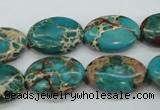 CAT98 15.5 inches 13*18mm oval dyed natural aqua terra jasper beads