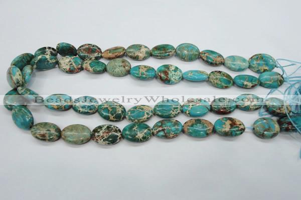 CAT98 15.5 inches 13*18mm oval dyed natural aqua terra jasper beads