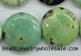 CAU203 15.5 inches 25mm flat round Australia chrysoprase beads