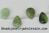 CAU42 10*14mm top-drilled flat teardrop australia chrysoprase beads