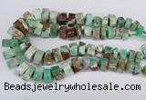 CAU430 10*15mm - 12*25mm faceted tyre Australia chrysoprase beads