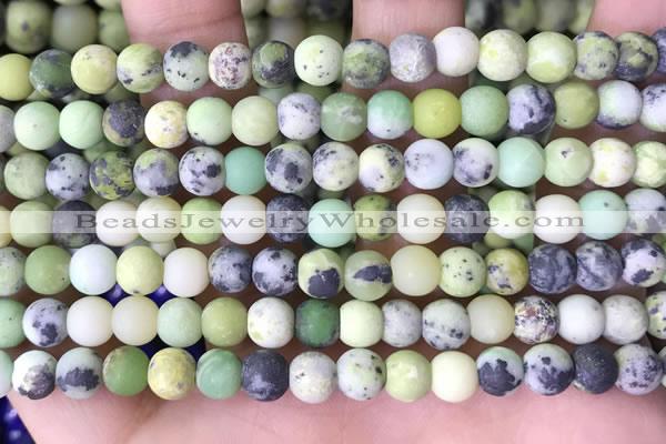 CAU478 15.5 inches 6mm round matte Australia chrysoprase beads