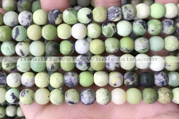 CAU479 15.5 inches 8mm round matte Australia chrysoprase beads