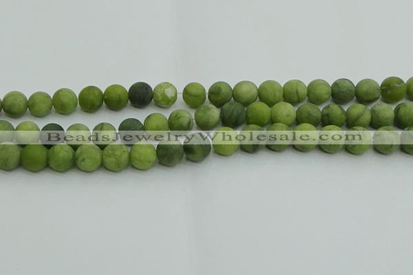 CAU512 15.5 inches 8mm round matte Chinese chrysoprase beads