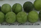 CAU513 15.5 inches 10mm round matte Chinese chrysoprase beads