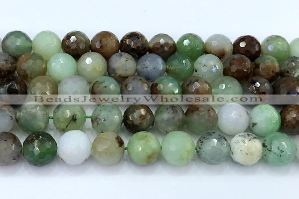 CAU562 15 inches 10mm faceted round Australia chrysoprase beads