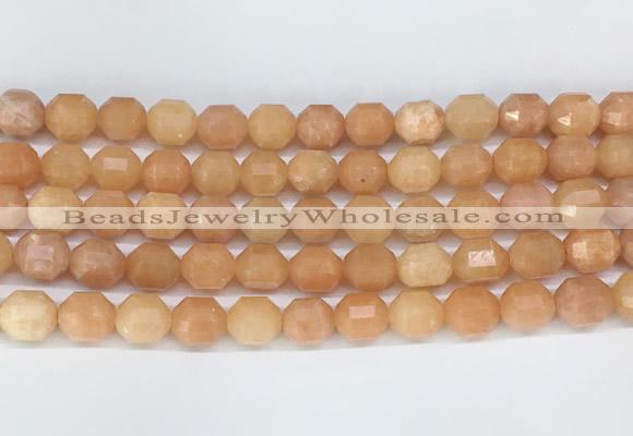 CBBS04 15 inches 8mm faceted prism peach calcite beads wholesale