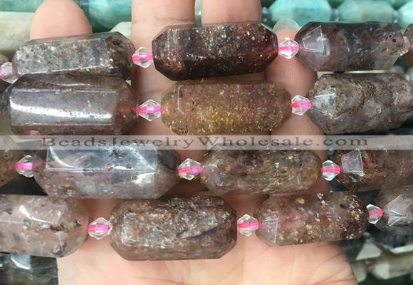 CBBS14 15 inches 11*25mm - 14*28mm hexahedral prism quartz beads