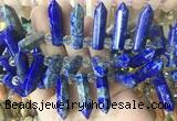 CBBS189 Top drilled 8*28mm - 9*30mm hexahedral prism lapis lazuli beads CBBS189 Top drilled 8*28mm - 9*30mm hexahedral prism lapis lazuli beads