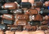 CBBS19 15 inches 11*25mm - 14*28mm hexahedral prism mahogany obsidian beads