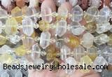 CBBS196 Centre drilled 7*16mm - 11*25mm hexahedral prism yellow gum flower crystal beads CBBS196 Centre drilled 7*16mm - 11*25mm hexahedral prism yellow gum flower crystal beads