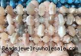 CBBS198 Centre drilled 7*16mm - 11*25mm hexahedral prism sunstone beads wholesale CBBS198 Centre drilled 7*16mm - 11*25mm hexahedral prism sunstone beads wholesale