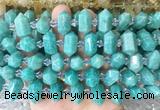 CBBS204 Centre drilled 7*16mm - 11*25mm hexahedral prism amazonite beads wholesale CBBS204 Centre drilled 7*16mm - 11*25mm hexahedral prism amazonite beads wholesale