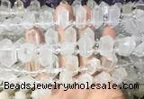 CBBS207 Top drilled 7*16mm - 11*25mm hexahedral prism white crystal beads wholesale CBBS207 Top drilled 7*16mm - 11*25mm hexahedral prism white crystal beads wholesale