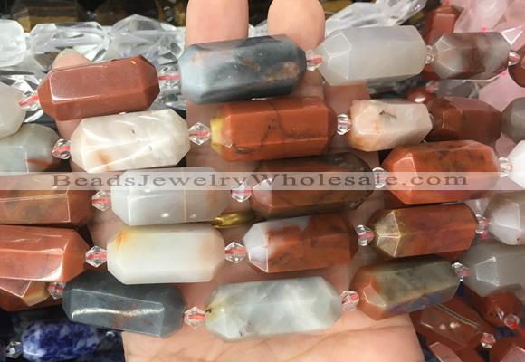 CBBS21 15 inches 11*25mm - 14*28mm hexahedral prism jasper beads