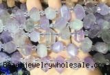 CBBS210 Top drilled 7*16mm - 11*25mm hexahedral prism lavender amethyst beads wholesale CBBS210 Top drilled 7*16mm - 11*25mm hexahedral prism lavender amethyst beads wholesale