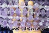 CBBS211 Top drilled 7*16mm - 11*25mm hexahedral prism lavender amethyst beads wholesale CBBS211 Top drilled 7*16mm - 11*25mm hexahedral prism lavender amethyst beads wholesale