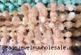 CBBS214 Top drilled 7*16mm - 11*25mm hexahedral prism sunstone beads wholesale CBBS214 Top drilled 7*16mm - 11*25mm hexahedral prism sunstone beads wholesale