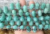 CBBS220 Top drilled 7*16mm - 11*25mm hexahedral prism amazonite beads wholesale CBBS220 Top drilled 7*16mm - 11*25mm hexahedral prism amazonite beads wholesale