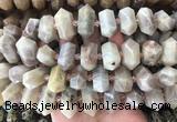 CBBS49 15 inches 12*25mm - 14*28mm hexahedral prism moonstone beads