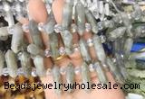 CBBS60 15 inches 8*30mm - 9*33mm hexahedral prism labradorite beads