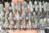 CBBS72 15 inches 8*30mm - 9*33mm hexahedral prism labradorite beads