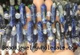 CBBS77 15 inches 8*30mm - 9*33mm hexahedral prism sodalite beads