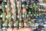 CBBS80 15 inches 8*30mm - 9*33mm hexahedral prism taiwan jade beads