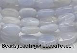 CBC08 15.5 inches 8*12mm oval blue chalcedony beads wholesale