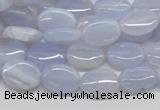 CBC09 15.5 inches 10*14mm oval blue chalcedony beads wholesale