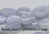 CBC10 15.5 inches 13*18mm oval blue chalcedony beads wholesale