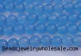 CBC251 15.5 inches 6mm A grade round ocean blue chalcedony beads