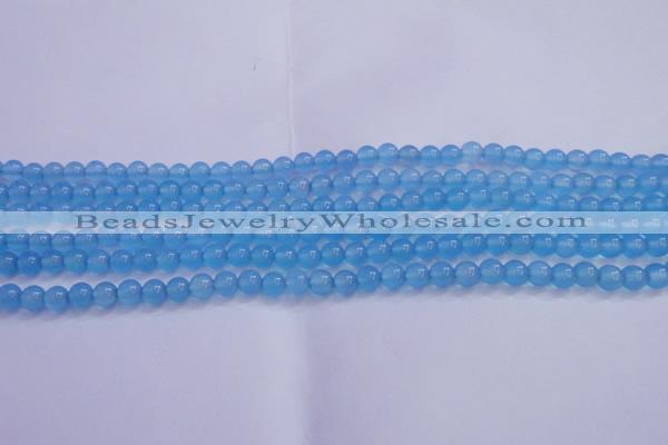 CBC251 15.5 inches 6mm A grade round ocean blue chalcedony beads