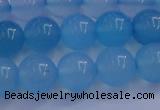 CBC264 15.5 inches 12mm AA grade round ocean blue chalcedony beads