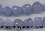 CBC30 15.5 inches 12*13mm nuggets blue chalcedony beads