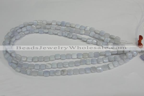 CBC36 15.5 inches 8*8mm square blue chalcedony beads wholesale