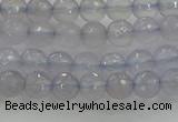 CBC435 15.5 inches 6mm faceted round purple chalcedony beads